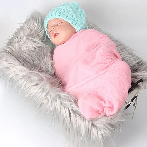 CozyCub Faux Fur Baby Blanket Photo Prop