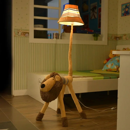 "Safari Delight Handcrafted Animal Floor Lamp: Lions, Monkeys, and More for Your Living Room Décor"