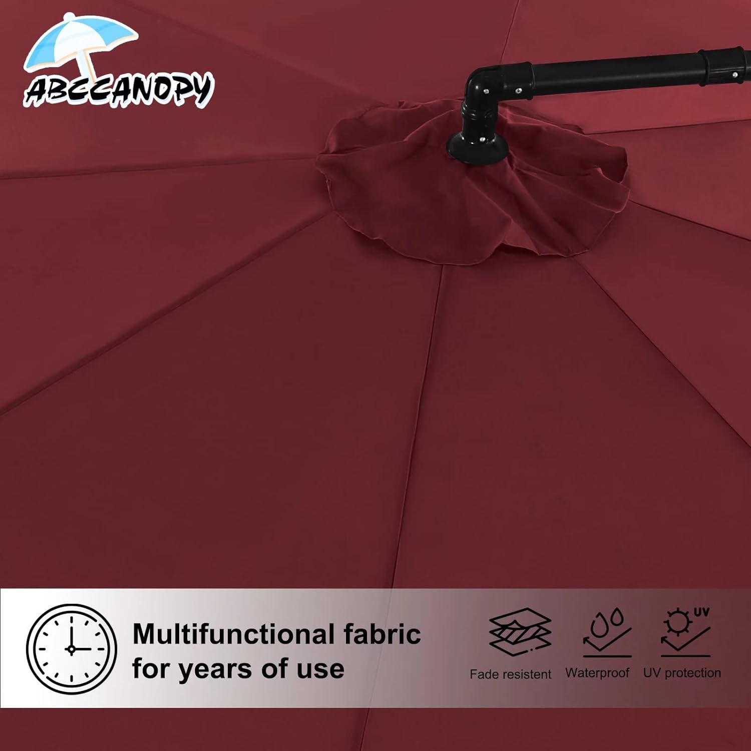 Vivid Burgundy Sunset: 10FT Cantilever Patio Umbrella